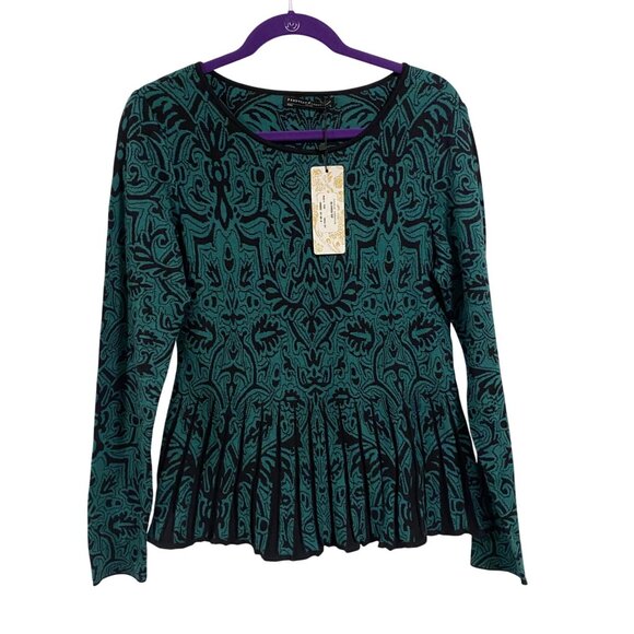 Peruvian Connection Orinda Top Turquoise and Black Size S NWT‎ - Picture 1 of 8